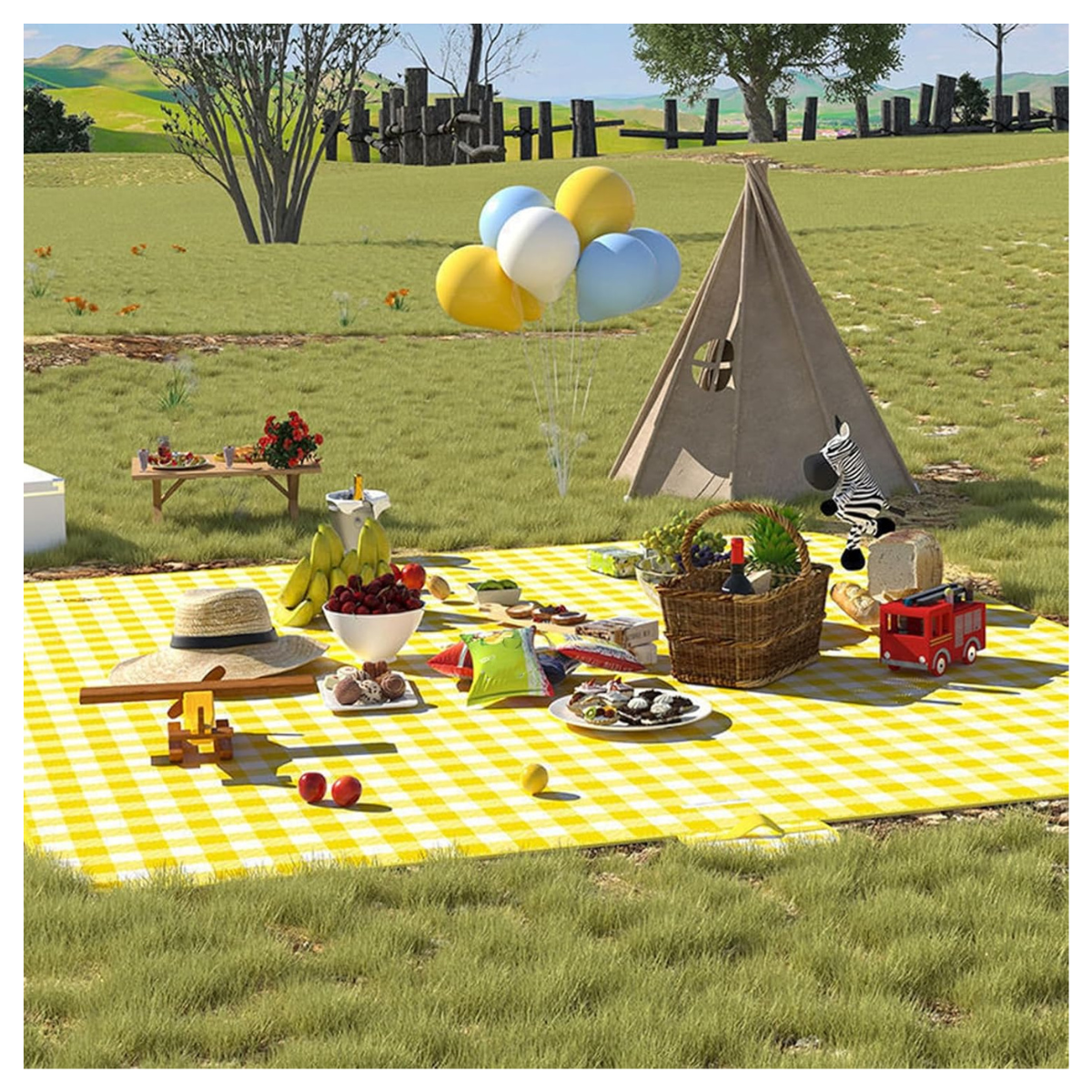 Manta de picnic a cuadros impermeable